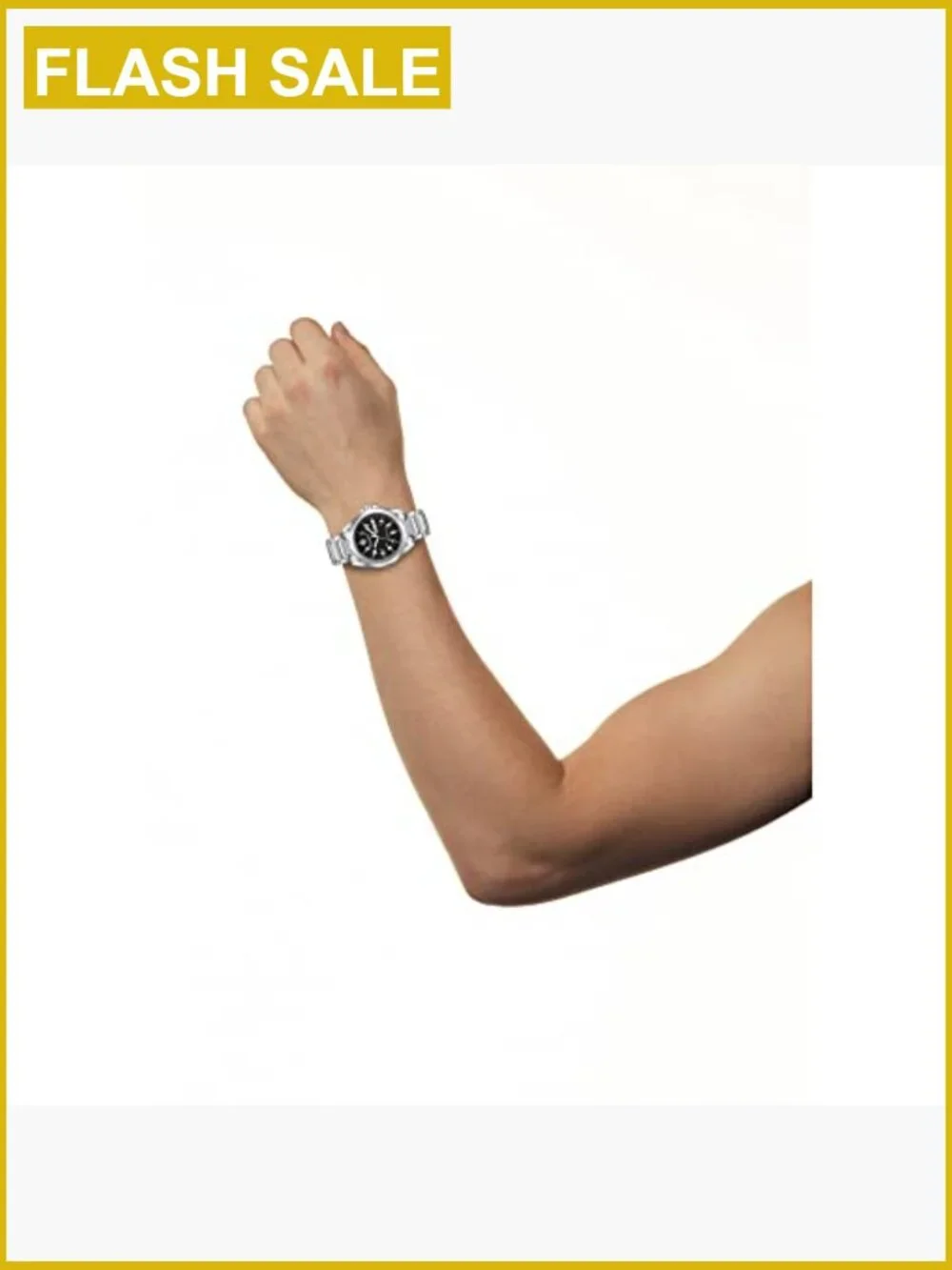 Men's Eco-Drive Stainless Steel Watch, Black Dial, Luminous